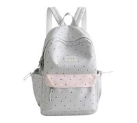 College Campus Schoolbag Mochila Niños Mochila con Polka Corazón Estampado para Estudiantes Gran Compañero Diario Material Impermeable Ideal para la Escuela Tiempo Libre, gris, Talla única, Mochilas