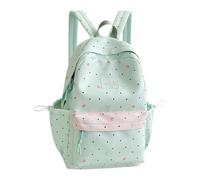 College Campus Schoolbag Mochila Niños Mochila con Polka Corazón Estampado para Estudiantes Gran Compañero Diario Material Impermeable Ideal para la Escuela Tiempo Libre, verde, Talla única, Mochilas