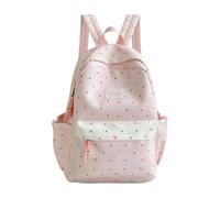 College Campus Schoolbag Mochila Niños Mochila con Polka Corazón Estampado para Estudiantes Gran Compañero Diario Material Impermeable Ideal para la Escuela Tiempo Libre, Rosa., Talla única, Mochilas