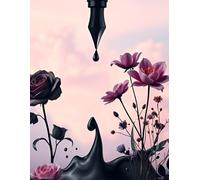 College-Ruled 8.5 x 11 Writing Notebook with Artistic Ink and Floral Cover - Aesthetic School and Jour: Ink & Bloom: A Surreal Lined Notebook - ... Notebook for Students, Writers, and Creatives