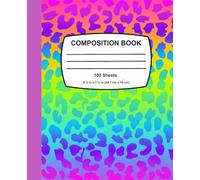 College Ruled Composition Notebook, 100 Pages, 9-1/4" x 7-1/2", Neon Animal Print 80s Retro Vintage Composition Book, Paper Back, School, College, Journal & Office Supplies