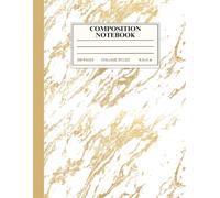 College Ruled Composition Notebook: Golden Marble: Aesthetic 8.5 x 11 Lined Journal with 200 Pages | Elegant Slate Marble Design for School, College ... for Writing, Journaling, and Cute Notes