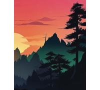 College Ruled Composition Notebook - Sunset over the mountains: College Ruled Paper: Mountains Print Notebook - 8X10 - 200 pages