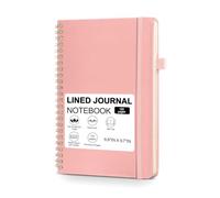 College Ruled Hardcover Notebook for Work and Study. Lined Spiral Journal, 140 Pages, 100gsm Paper, Journals for Writing.Green - A5(6"x8") Pink157