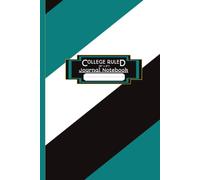 College Ruled Journal Notebook: For Home, College, School, Office & Work |Black, White and Teal Matte Cover | Great For A Student, Teacher, Tradesman ... Use | 6" x 9" 200 Ruled Pages With Date Line