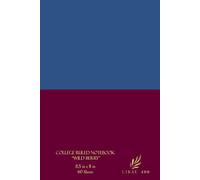 College Ruled Line Notebook "Wild Berry", with Blue & Pink lines, Small size 6 x 9 in, 120 Pages. Designed for Handwriting, brainstorming, list-making ... teens. Cover made as aesthetic gift.
