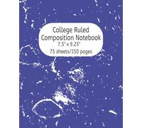 College Ruled Notebook - Cerulean Blue by Pink Joy Press: 7.5” x 9.25” | 150 Pages | Matte Finish | Perfect for School, Work, Journaling, and Everyday Notes