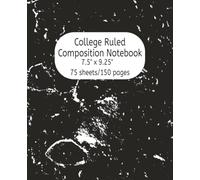 College Ruled Notebook - Coal Black by Pink Joy Press: 7.5” x 9.25” | 75 Sheets | 150 Pages | Matte Finish | Perfect for School, Work, Journaling, and Everyday Notes