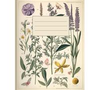 College Ruled Notebook: Vintage Flowers Botanical Illustration: Cottagecore Aesthetic Journal for College, School, Office, and Work