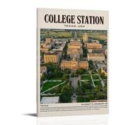 College Station Vintage Poster Pintura Decorativa Lienzo Arte de Pared Salón Póster Dormitorio Pintura, Arte de Pared Impresión de Imagen Moderna Decoración de Habitación Familiar 20 x 30 Pulgadas (50