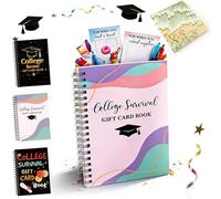 College Survival Gift Card Album - Graduation Gift Card Album 2026, College Survival Booklet Organizer, Leaving Home High University School Birthday Care Package Cash Holder for Graduate (A1)