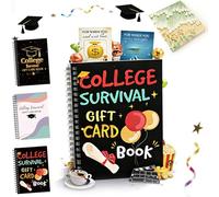 College Survival Gift Card Album - Graduation Gift Card Album 2026, College Survival Booklet Organizer, Leaving Home High University School Birthday Care Package Cash Holder for Graduate (C1)