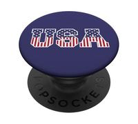 College USA Font Rojo Blanco Azul Estrellas Y Rayas PopSockets PopGrip Adhesivo