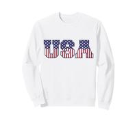 College USA Font Rojo Blanco Azul Estrellas Y Rayas Sudadera