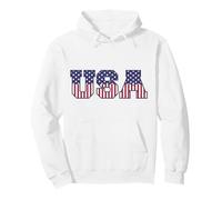 College USA Font Rojo Blanco Azul Estrellas Y Rayas Sudadera con Capucha