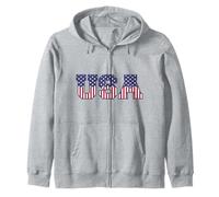 College USA Font Rojo Blanco Azul Estrellas Y Rayas Sudadera con Capucha