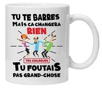 Collegue Mug | Mug Humour Colleggue Tu te Barras Taza Mensaje Divertido Rigolo | Idea de regalo Taza Humor para Colega | Travail Bureau Homme Femme pour anniversaire Noël