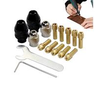 Collet Set, 1/32-1/8 pulgadas Brass Rotary Tool Chuck, Reemplazo de llaves para herramientas rotativas y eléctricas Grinder Accessories, Wide Compatibility, Sturdy Construction, Versátil