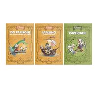Collezione Classici della Letteratura Disney Pack II. Contiene 3 libri: Zio Paperone e il viaggio al centro della terra, Paperino e l’isola del tesoro, Paperiade