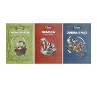 Collezione Classici della Letteratura Disney Pack III. Contiene 3 libri: I promesi Paperi, Dracula di Bram Topker, Guerra e pace