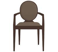 COLLI CASA Poltrona Positano in Legno Imbottita in Ecopelle Colore Antilope Made in Italy Elegante e Confortevole Design Classico per Sala da Pranzo Cucina H 88 cm
