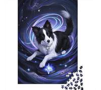 Collie de Frontera Puzzle De Madera 1000 Piezas para Adultos - Rompecabezas Creativo DIY Arte Fresco, Juego De Habilidad, Decoración De Pared 1000pcs (75x50cm)