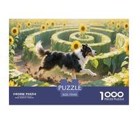 Collie de Frontera Puzzles Imposible,desafío para Adultos Juego Educativo 1000 Piezas Obra De Arte De Juego De para Adultos Y Niños 1000pcs (75x50cm)