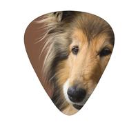 Collie de pelo largo Lassie Perros Perros grandes y esponjosos Mascotas,12 púas de guitarra, 3 grosores diferentes para guitarra acústica, bajo y ukelele
