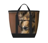 Collie de pelo largo Lassie Perros Perros grandes y esponjosos Mascotas,Bolsas de almuerzo de gran capacidad, bolsa de mano térmica para mujeres, hombres, trabajo, picnic, viajes.