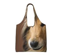 Collie de pelo largo Lassie Perros Perros grandes y esponjosos Mascotas,Bolsas de mano reutilizables, bolsas de supermercado, bolso de hombro de lona de gran capacidad