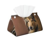 Collie de Pelo Largo Lassie Perros Perros Grandes y esponjosos Mascotas, Funda para Caja de pañuelos con Cierre, Reutilizable, Decorativa para baño, Sala de Estar, Dormitorio, Oficina y Coche.