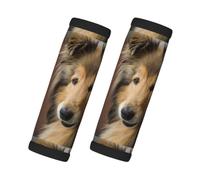 Collie de pelo largo Lassie Perros Perros grandes y peludos Mascotas, 2 piezas de fundas para asas de equipaje, cubiertas suaves y cómodas para asas de equipaje. Etiqueta para equipaje.