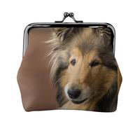 Collie de Pelo Largo Lassie Perros Perros Grandes y Peludos Mascotas,Monedero de Piel sintética, Carteras pequeñas, Monedero con Cierre de Broche