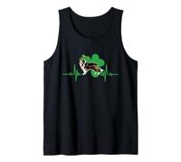 Collie Dog Heartbeat Leprechaun Hat Shamrock St Patricks Day Camiseta sin Mangas