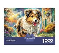 Collie fronterizo 1000 Pieza Ciudad Floress Cartón Resistente Rompecabezas Clásicos Adultos Niños Difícil Desafío Idea De Regalo Decoración 38x26cm/1000pcs