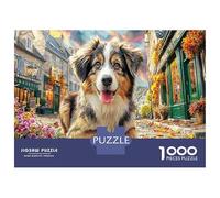 Collie fronterizo 1000 Pieza rompecabezassCiudad del Pastor Australiano Regalo De Rompecabezas Challenge Rompecabezas Adultos Y Niños +14 Años Decoración Hogar70x50cm/1000pcs