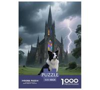 Collie fronterizo 1000 Piezas Rompecabezas Mascotas Lindas Rompecabezas Familiar para Adultos Y Niños Rompecabezas Europeo 38x26cm/1000pcs