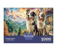 Collie fronterizo Landscape Puzzle Imposible,desafío for Adults Interesante Entretenimiento Creativo 1000 Piezas Obra De Arte De Juego De para Adultos Y Niños A Partir De 12 Años 70x50cm/1000pcs