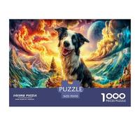 Collie fronterizo Puzzle 1000 Piezas, Juego Educativo, Desafío, para Adultos Y Niños Mayores De 12 Años Un Rompecabezas Desafiante - Obra De Arte 70x50cm/1000pcs