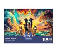 Collie fronterizo Puzzle 1000 Piezas, Moderno DIY,Entretenimiento Creativo para Adultos Y Niños Mayores De 12 Años Rompecabezas Familiar - Obra De Arte 38x26cm/1000pcs