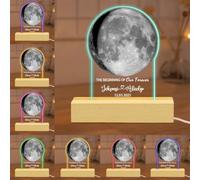 Collienght Nombre personalizado The Beginning of Our Forever Moon Phase Light Home Decor Custom Name and Date Acrylic Couple Moon Phase Night Light Custom Night Lamp Wedding Gifts for Husband Wife