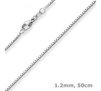 Collier Cadena Venezia 1,2mm de Plata 925 Plateada Rodinada 50cm