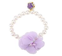 Collier de Fleur de Perle pour animaux de compagnie Collier de Chat élastique Collier RAS du COU Collier de Bijoux de Chat de Chien de compagnie pour Collier de chiot accessoire (Violet)