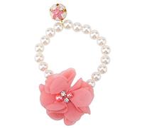 Collier de Fleur de Perle pour animaux de compagnie Collier de Chat élastique Collier RAS du COU Collier de Bijoux de Chat de Chien de compagnie pour Collier de chiot accessoire (rougeur)