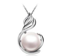 Collier en argent sterling 925 pour femme avec pendentif de perle naturelle et chaîne de clavicule creuse-Silver-Onesize