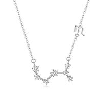 Collier en Argent Sterling Scorpion Collier Constellation pendentif, 12 Horoscope Signe Collier Oct-nov cadeaux d'anniversaire pour Les Femmes, chaîne de Bijoux étoile astrologie Constellation 18 "