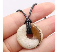 Collier pendentif en pierre naturelle d'agates plat rond améthystes collier d'amulettes en oeil de tigre pour collier bijoux-Pierre d'image_25 mm