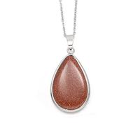 Collier Pendentif Pierre Naturelle Goutte D'eau Turquesa Cristal Opale Collier Agated-Sable d'or