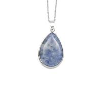 Collier Pendentif Pierre Naturelle Goutte D'eau Turquesa Cristal Opale Collier Sodalita envejecida