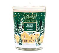 Collines de Provence Vela perfumada navideña de 180 g, diseño de bosque de abetos